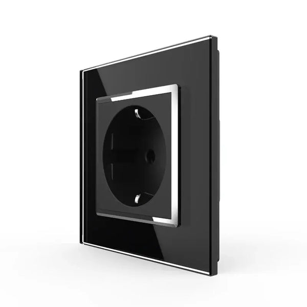 Livolo | Zwart | SR | Wandcontactdoos | Chrome frame Livolo Nederland B.V.