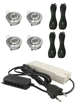 Complete Veranda Set | Deluxe 3 | Veranda verlichting 12V | Plug and Play | 4 Inbouwspots | Verstelbaar | Niet dimbaar Livolo Nederland B.V.