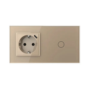 Livolo | Goud | SR+1 | Aan/Uit | Wandcontactdoos + USB-C Oplader | Schakelaar Livolo Nederland B.V.