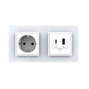 Livolo | Wit | SR+SR | Wandcontactdoos | USB + USB type C oplader Livolo Nederland B.V.