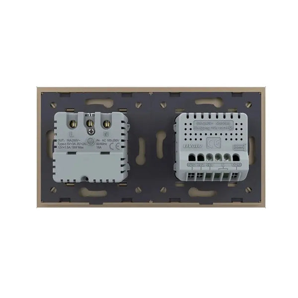 Livolo | Goud | 1+SR | Aan/Uit | Schakelaar | Wandcontactdoos + USB-C Oplader Livolo Nederland B.V.