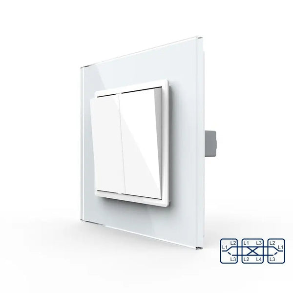 Livolo | Wit | 2 | Aan/Uit | Kruis | Wipschakelaar Livolo Nederland B.V.