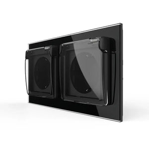 Livolo | Zwart | SR+SR | Wandcontactdoos | IP44 Livolo Nederland B.V.