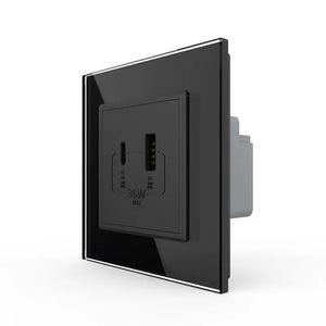 Livolo | Zwart | SR | USB + USB type C oplader Livolo Nederland B.V.