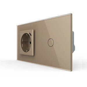 Livolo | Goud | SR+1 | Aan/Uit | Wandcontactdoos + USB-C Oplader | Schakelaar Livolo Nederland B.V.