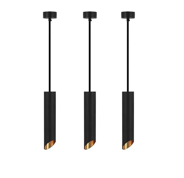 Hanglamp | 3 | Zwart met gouden binnenzijde | Luxe LED Livolo Nederland B.V.