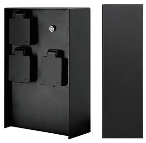 Buiten Wandcontactdoos | Zwart | 3 Stopcontacten | Breed | Waterdicht | Schermersensor Livolo Nederland B.V.