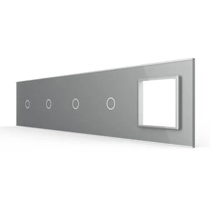 Livolo | Grijs | 1+1+1+1+SR | Glasplaat | Touchschakelaar Livolo Nederland B.V.
