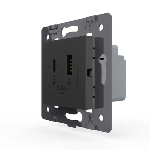 Livolo | Zwart | SR | Module | USB + USB-C oplader Livolo Nederland B.V.