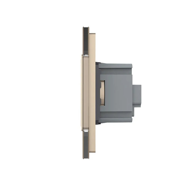 Livolo | Goud | 2+SR | Aan/Uit | Schakelaar met wandcontactdoos | France Livolo Nederland B.V.