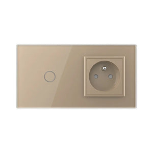 Livolo | Goud | 1+SR | Aan/Uit | Schakelaar | Wandcontactdoos | France Livolo Nederland B.V.