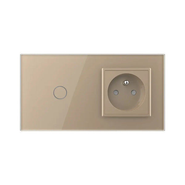 Livolo | Goud | 1+SR | Aan/Uit | Schakelaar | Wandcontactdoos | France Livolo Nederland
