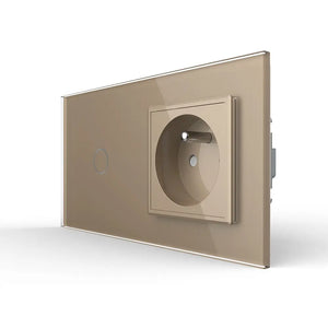 Livolo | Goud | 1+SR | Aan/Uit | Schakelaar | Wandcontactdoos | France Livolo Nederland B.V.