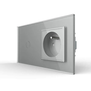 Livolo | Grijs | 1+SR | Aan/Uit | Schakelaar | Wandcontactdoos | France Livolo Nederland B.V.