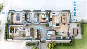 Plattegrond voor een livolo smart home in nieuwbouwwoning