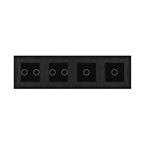 Livolo | Zwart | 1+1+2+2 | Glasplaat | Touchschakelaar Livolo Nederland B.V.