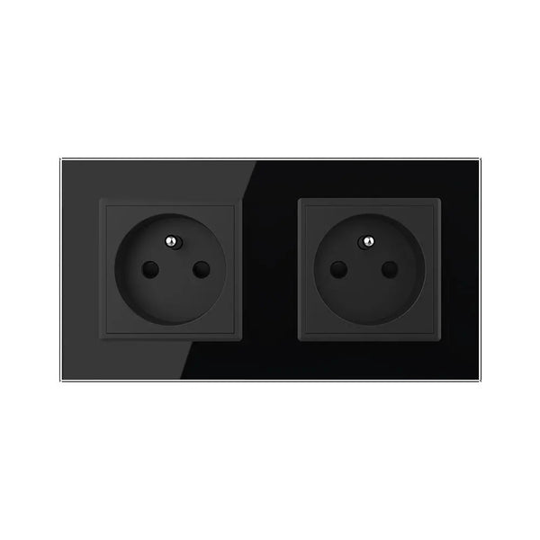 Livolo | Zwart | SR+SR | Wandcontactdoos | Type FR Livolo Nederland