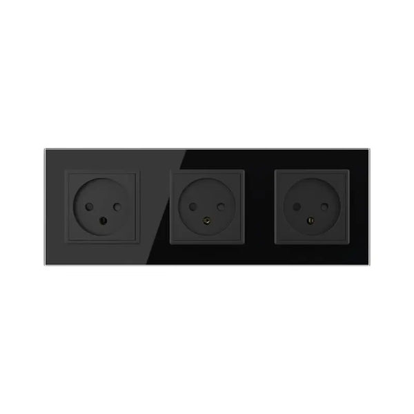 Livolo | Zwart | SR+SR+SR | Wandcontactdoos | Zonder randaarde Livolo Nederland B.V.