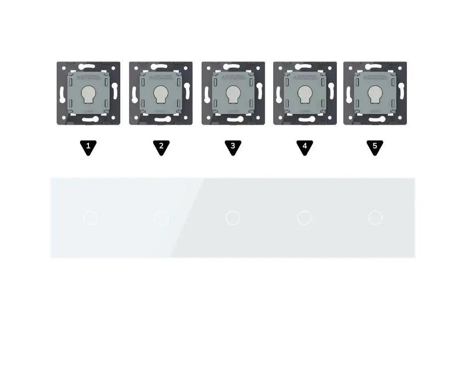 Construisez-le vous-même | Blanc | Cadre de recouvrement 1+1+1+1+1 Livolo Nederland B.V.