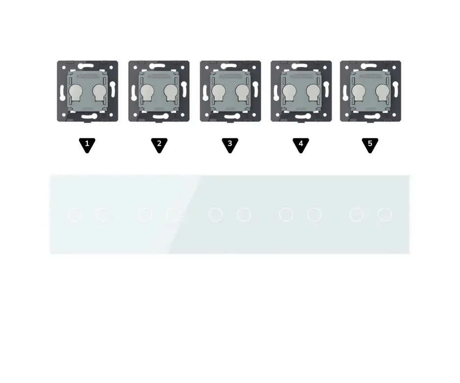 Construisez-le vous-même | Blanc | Cadre de recouvrement 2+2+2+2+2 Livolo Nederland B.V.