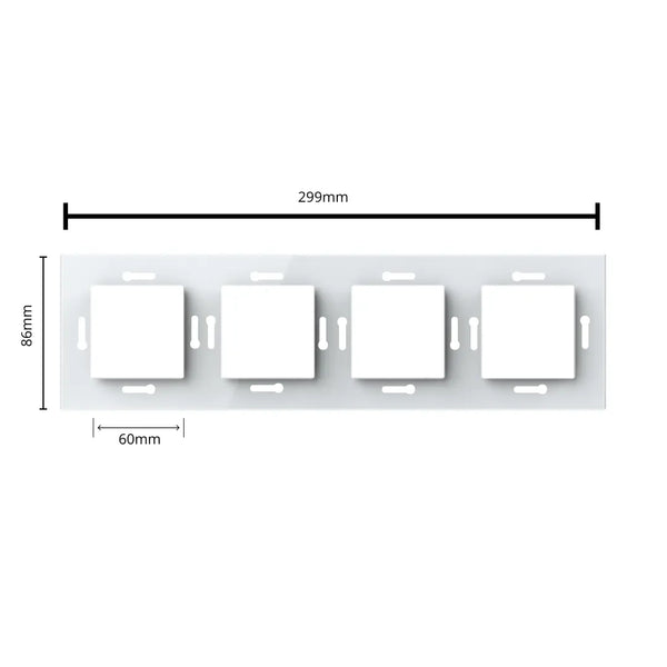 Livolo | 1+1+1+1 | Wit glanzend | Adapterraam | Extra afdekking Livolo Nederland B.V.