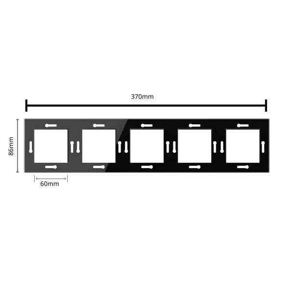 Livolo | 1+1+1+1+1 | Zwart glanzend | Adapterraam | Extra afdekking Livolo Nederland B.V.