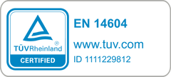 TÜV Rheinland EN 14604-certificeringslogo
