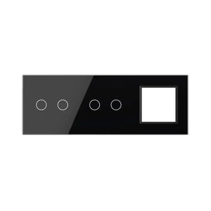 Zelf samenstellen | Zwart | Afdekraam 2+2+SR Livolo Nederland B.V.