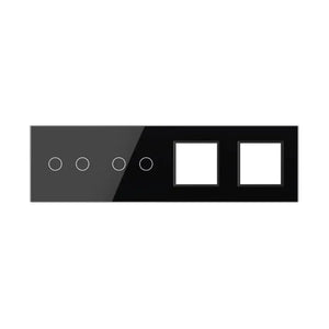 Zelf samenstellen | Zwart | Afdekraam 2+2+SR+SR Livolo Nederland B.V.