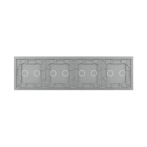Livolo | Gris | 2+2+2+2 | Assiette en verre | Interrupteur tactile Livolo Nederland B.V.
