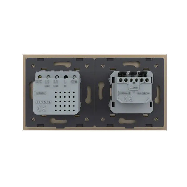 Livolo | Goud | SR+SR | Wandcontactdoos | USB + USB type C oplader Livolo Nederland B.V.