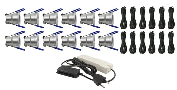 Complete Veranda Set | Deluxe 1 | Veranda verlichting 12V | Plug and Play | 12 Inbouwspots | Niet dimbaar Livolo Nederland