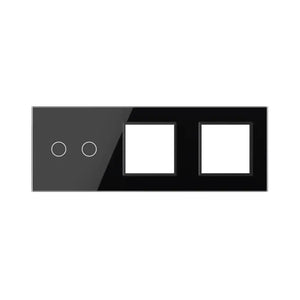 Zelf samenstellen | Zwart | Afdekraam 2+SR+SR Livolo Nederland B.V.
