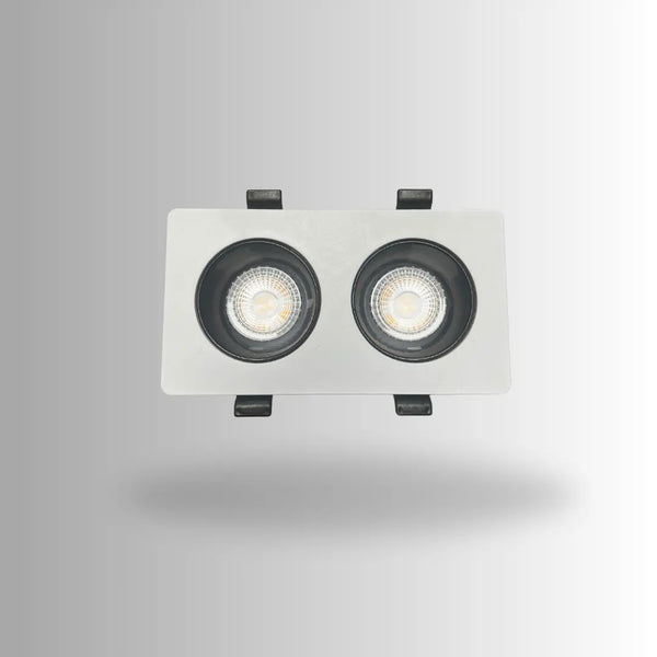 Inbouwspot | Wit/Zwart | 2 | LED | Kantelbaar en Richtbaar | Vierkant Livolo Nederland B.V.