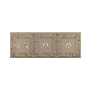 Livolo | Or | 1+1+2 | Assiette en verre | Interrupteur tactile Livolo Nederland B.V.