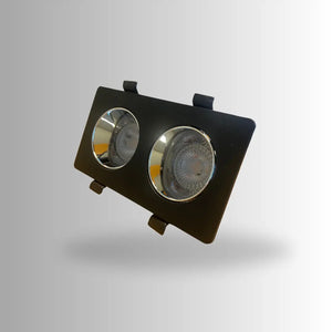 Inbouwspot | Zwart/Chroom | 2 | LED | Kantelbaar en Richtbaar | Vierkant Livolo Nederland B.V.