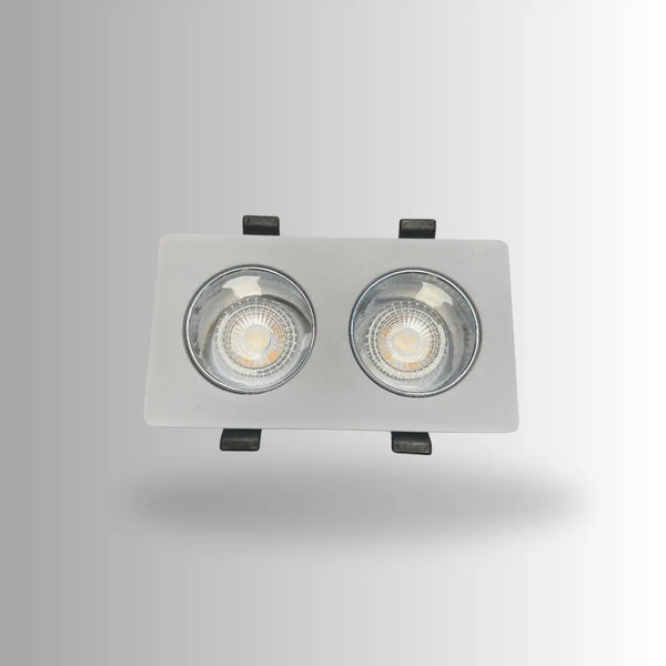 Inbouwspot | Wit/Chroom | 2 | LED | Kantelbaar en Richtbaar | Vierkant Livolo Nederland B.V.