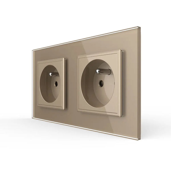 Livolo | Goud | SR+SR | Wandcontactdoos | Type FR Livolo Nederland