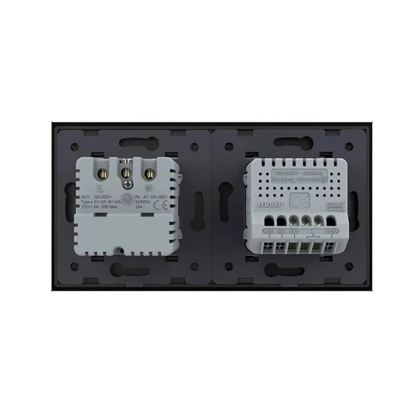 Livolo | Zwart | 1+SR | Aan/Uit | Schakelaar | Wandcontactdoos + USB-C Oplader Livolo Nederland B.V.