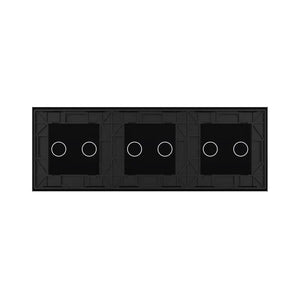 Livolo | Noir | 2+2+2 | Assiette en verre | Interrupteur tactile Livolo Nederland B.V.