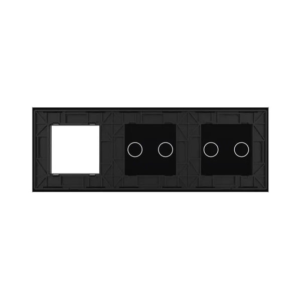 Livolo | Zwart | 2+2+SR | Glasplaat | Combinatie Livolo Nederland B.V.