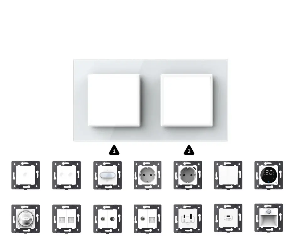 Construisez-le vous-même | Blanc | Cadre de couverture SR+SR Livolo Nederland B.V.