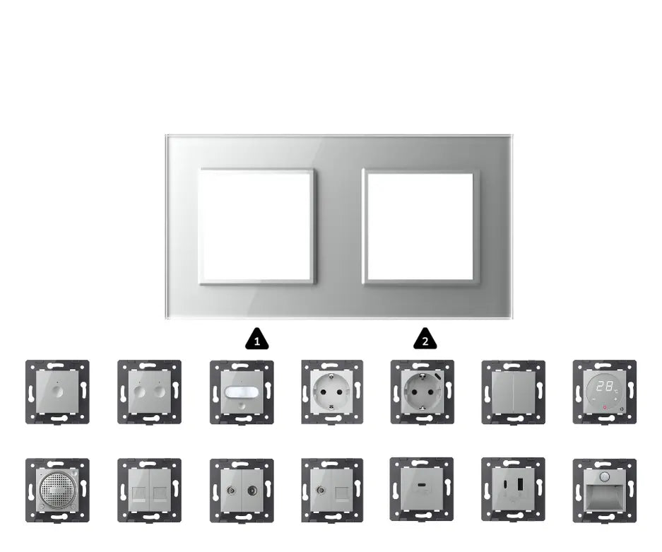 Construisez-le vous-même | Gris | Cadre de couverture SR+SR Livolo Nederland B.V.