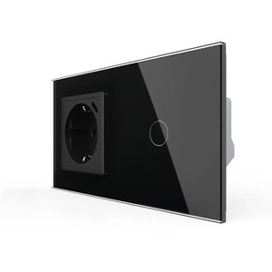 Livolo | Zwart | SR+1 | Aan/Uit | Wandcontactdoos + USB-C Oplader | Schakelaar Livolo Nederland B.V.