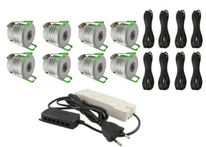 Complete Veranda Set | Deluxe 2 | Veranda verlichting 12V | Plug and Play | 8 Inbouwspots | Dimbaar Livolo Nederland
