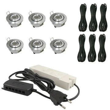 Complete Veranda Set | Deluxe 3 | Veranda verlichting 12V | Plug and Play | 6 Inbouwspots | Verstelbaar | Dimbaar Livolo Nederland