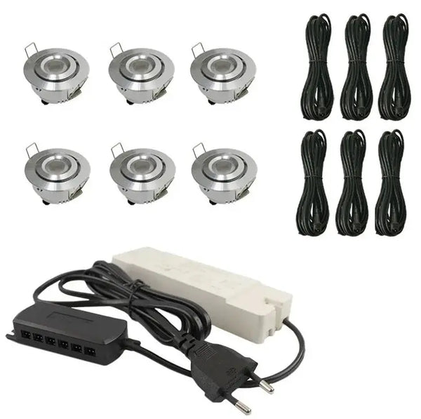 Complete Veranda Set | Deluxe 3 | Veranda verlichting 12V | Plug and Play | 6 Inbouwspots | Verstelbaar | Dimbaar Livolo Nederland