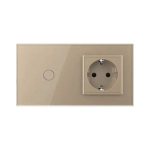 Livolo | Goud | 1+SR | Aan/Uit | Schakelaar | Wandcontactdoos Livolo Nederland B.V.