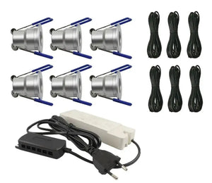 Complete Veranda Set | Deluxe 1 | Veranda verlichting 12V | Plug and Play | 6 Inbouwspots | Dimbaar Livolo Nederland