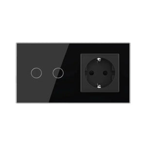 Livolo | Zwart | 2+SR | Aan/Uit | Schakelaar | Wandcontactdoos Livolo Nederland B.V.